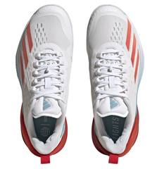 Женские теннисные кроссовки Adidas Adizero Cybersonic W Clay - cloud white/coral fusion/better scarlet