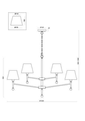 Подвесной светильник Freya Rosemary FR5190PL-12BS1