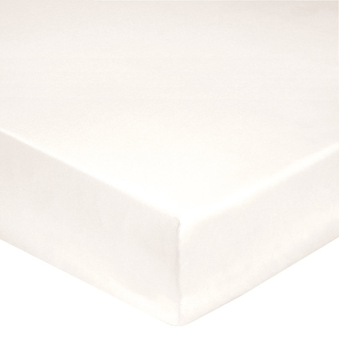 Простыня на резинке 180x200 Blanc des Vosges сатин молочная