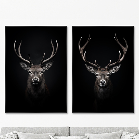 ArtNoMore - Набор из 2-х репродукций картин на холсте Deer in the dark, 2024г.