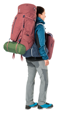 Картинка рюкзак туристический Deuter Aircontact X 70+15 SL Redwood-Ink - 4