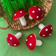 Грибы крупные, МУХОМОР, реалистичные, 8*9 см., набор 5 штук