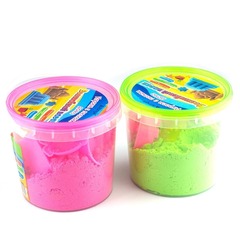 Волшебный песок Alingar "Ведерко", 635 гр., с формочками, цвет ассорти, пластиковая упаковка