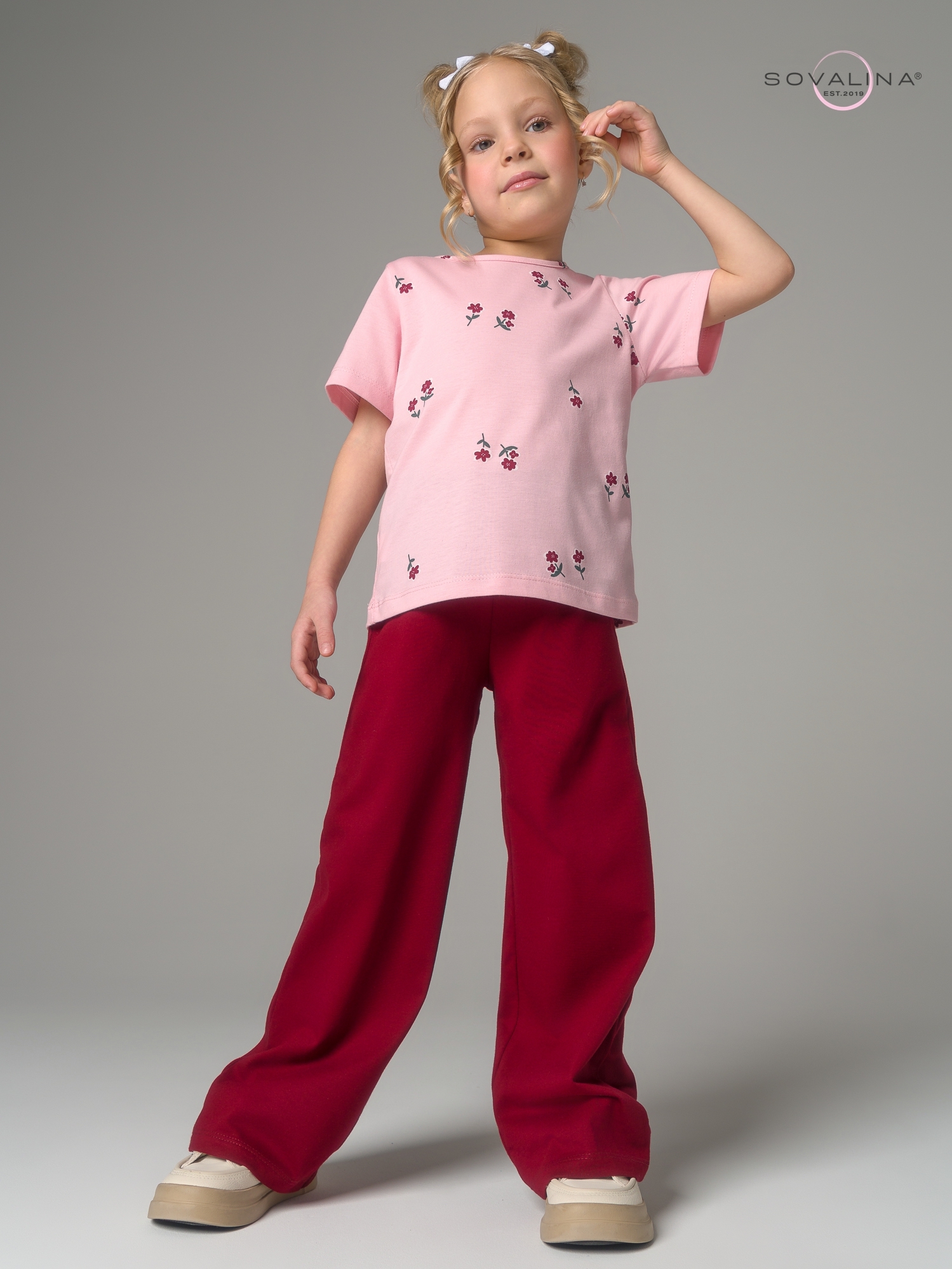 Костюм Лето лютики роза-бордо
