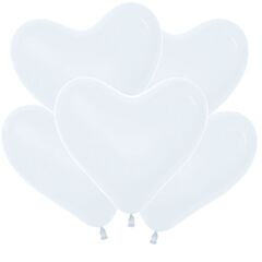 S 12''/30 см, Сердце, Пастель Белый (005), 25 шт.