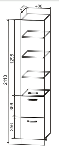 Кухня Марта пенал 400 с ящиками