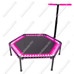 Каркасный батут с Т-образной ручкой, розовый, диаметр 4 фт, шестиугольный