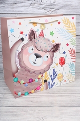 Пакет подарочный L квадратный, Зоопарк с тиснением, 38*38*20 см (Д*В*Ш), 1 шт.