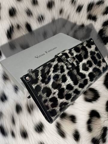 Кошелёк 7010-9 black white натур.кожа Velina Fabbiano