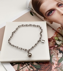 Колье цепь с шариком и замком коллекция HARD by TIFFANY