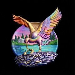 Силиконовый молд Аист (медальон) № 0470