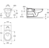 Ideal Standard P098201 MATURA Cut Rimless Безободковый подвесной удлиненный унитаз для инвалидов, проекция 70 см, для монтажа с сиденьем и крышкой E131801/P504201/W302601