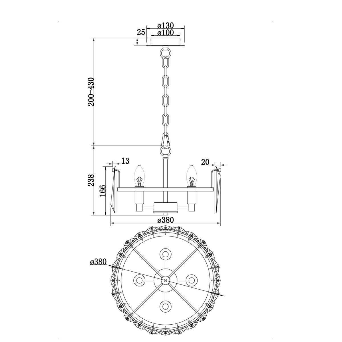Подвесная люстра Maytoni Puntes MOD043PL-04CH