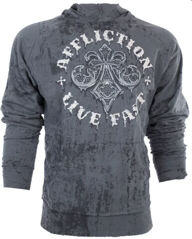 Affliction | Худи мужское Royale Rust Hoodie Grey A18149I перед