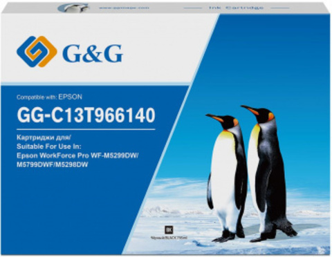 Картридж струйный G&G GG-C13T966140 T9661 черный (795мл) для Epson WorkForce Pro WF-M5299DW, WF-M5799DWF, WF-M5298DW