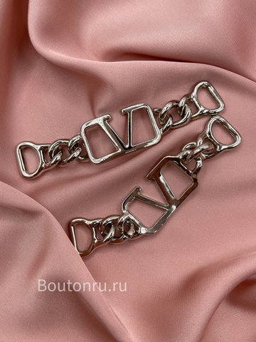 Декоративная цепочка ВЛНТ. серебристая  9,5 см