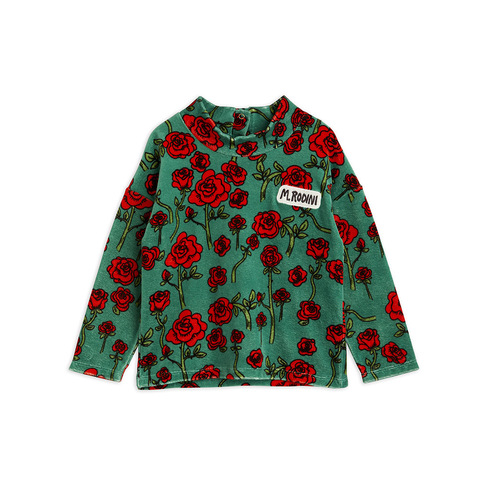 Джемпер Mini Rodini Roses Velour Green