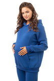 Утепленный спортивный костюм для беременных и кормящих 13125 синий галактик