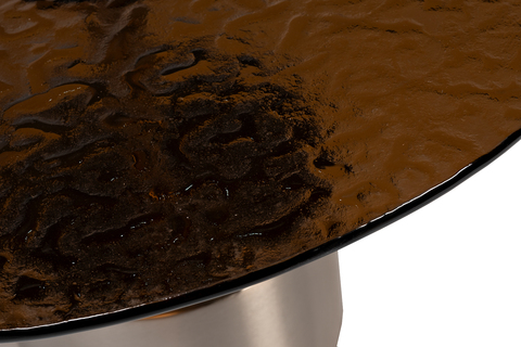 Стол журнальный d60x63x41см Garda Decor с рельефным тонированным стеклом