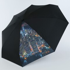 Карманный черный мини зонтик NEX ночной Нью-Йорк