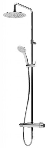 Cezares LEAF-CDA-30-MM Душевая стойка телескопическая, с верхним и ручным душем, верхний душ диаметр 300 мм металл, исполнение Morning Mist