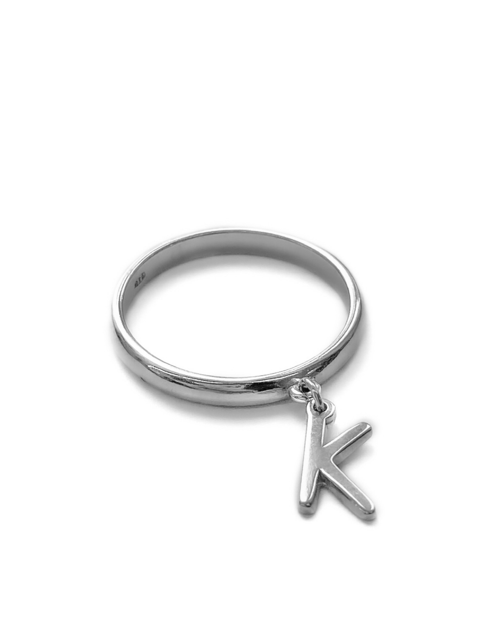 Серебряное кольцо «воплощение» с подвеской «К»