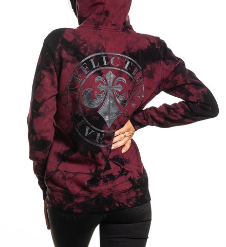 Affliction | Худи женское Divio Burgundy AW22046 спина