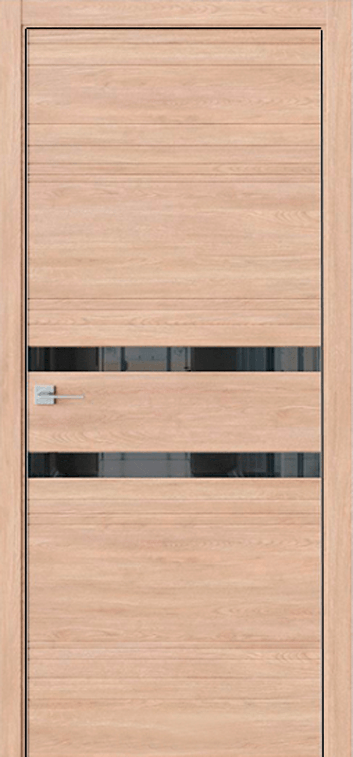 Дверь межкомнатная ВестСтайл Индастриал In133 (кромка с двух сторон черная) 10М, цвет брандо, экошпон, стекло мателак черное