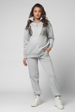 Утепленный спортивный костюм для беременных и кормящих 15182 св.серый /кожа серебро