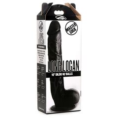 Черный фаллоимитатор-гигант на присоске Long Logan 10’’ Dildo with Balls - 27,4 см. - 