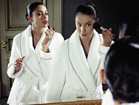 Халат Hamam Suite Glam белый/темно-серый