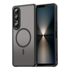 Чехол с MagSafe для Sony Xperia 1 VII (1-7), черный боковые рамки и тонированная прозрачная крышка