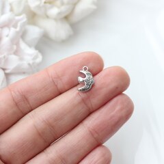 Подвеска Птица 13*9 мм, родий, П065