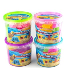 Волшебный песок Alingar "Ведерко", 635 гр., с формочками, цвет ассорти, пластиковая упаковка