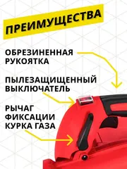 Воздуходув бензиновый DDE VB 60 S (26 см3, 1,1 кВт/ 1,5 л.с., 580 м3/ч, 68 м/с, 6,3 кг) 909-761