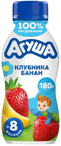 Йогурт Агуша клубника-банан 180г