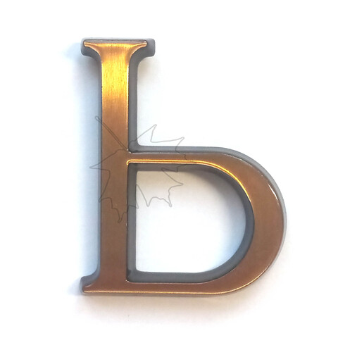 Бронзовая буква Ь на памятник высотой 5см, Caggiati