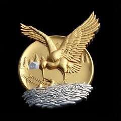 Силиконовый молд Аист (медальон) № 0470