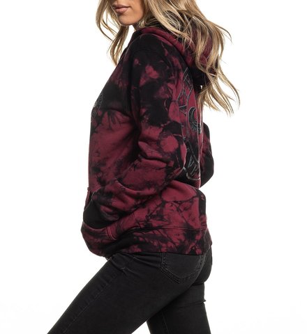 Affliction | Худи женское Divio Burgundy AW22046 левый бок
