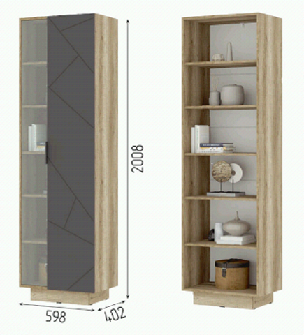 Даллас ПН 01 Пенал закрытый со стеклом
