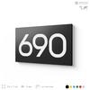 Номер на дверь 690, табличка на дверь для офиса, квартиры, кабинета, аудитории, склада, черная 120х70 мм, Айдентика Технолоджи