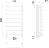 Полотенцесушитель Terminus Стандарт П8 500х800