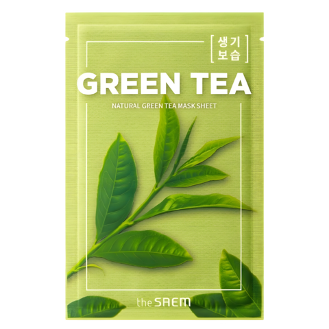 The Saem Маска тканевая с экстрактом зеленого чая Natural Green Tea Mask Sheet 21 мл