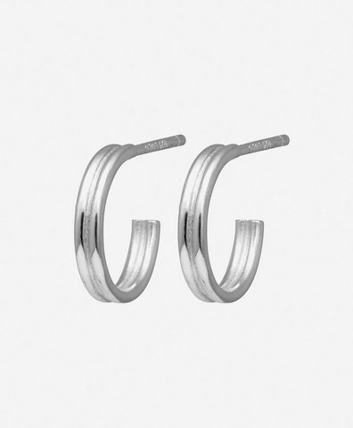 Серьги 2for1 hoops silver