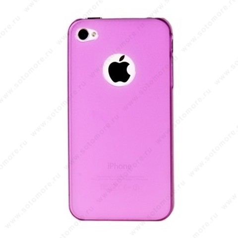 Накладка пластиковая для iPhone 4s/ 4 розовая Thin to the Extreme