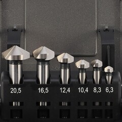 Набор зенковок 120° 6,3-20,5мм 3z HSSE-Co5 6шт H-Tools 890806EHT