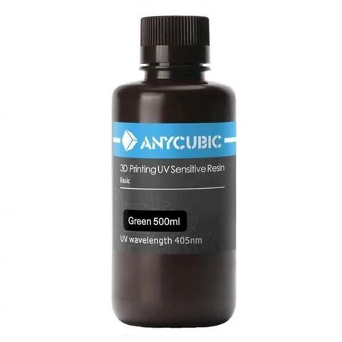 Фотополимер Anycubic Basic, полупрозрачный зеленый (0,5 кг)