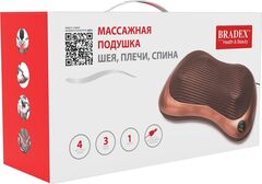Массажная подушка «ШЕЯ, ПЛЕЧИ, СПИНА», коричневая Bradex