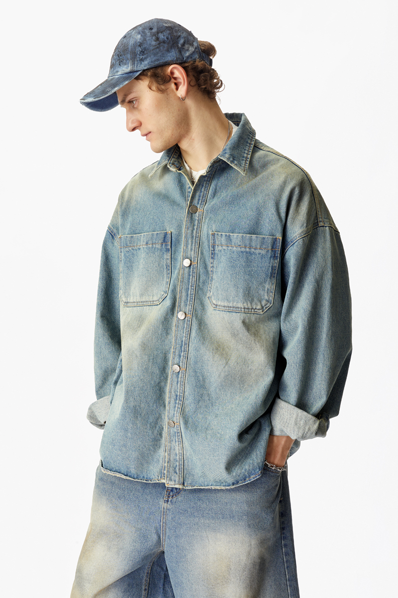 Голубая винтажная джинсовая рубашка Votus