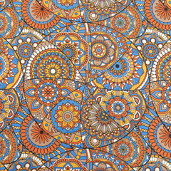 Атлас Армани стрейч принт, 90 гр/м2, 145 см, голубой